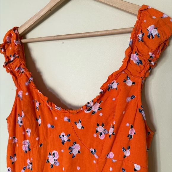 Free People Like A Lady Mini Dress Orange Combo - Picture 7 of 13